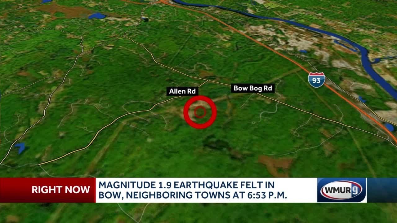 Magnitude 1.9 earthquake felt in Bow, neighboring towns Wednesday night