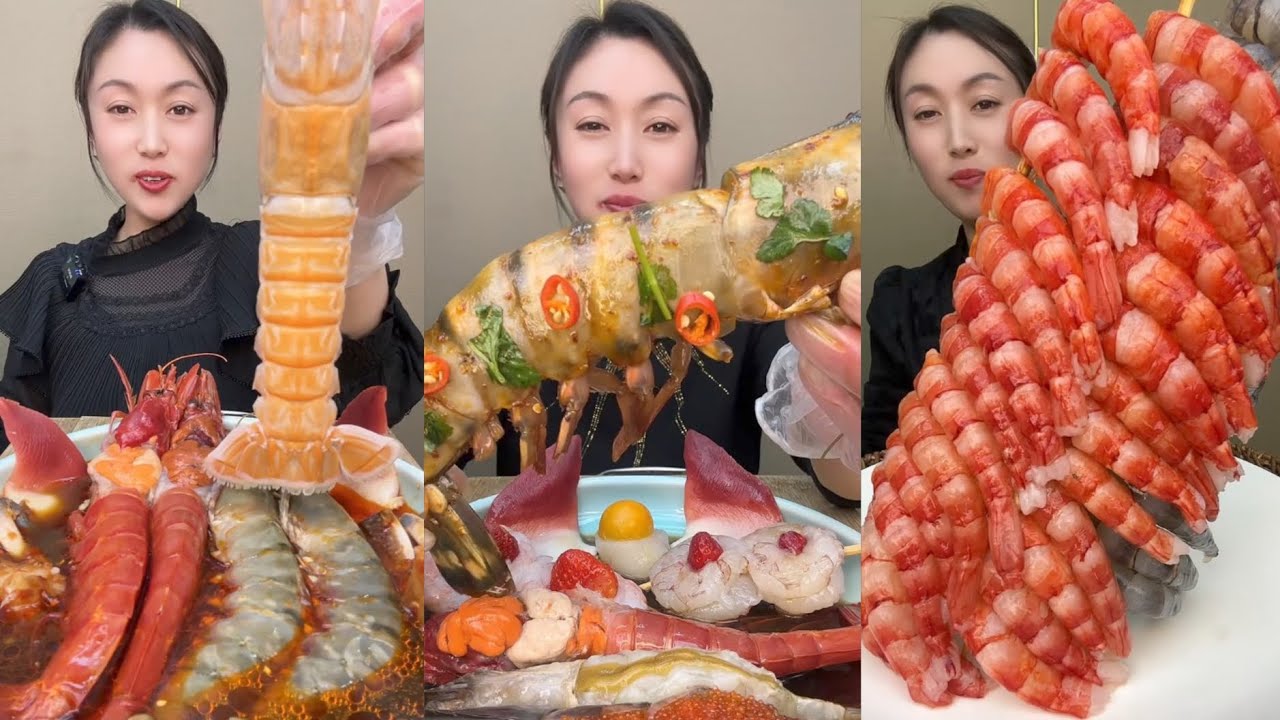 EAT SEAFOOD LOBSTER SHRIMP RED DEVIL SHRIMP SNAIL YUMMY....#mukbang #yummyfood #delicious