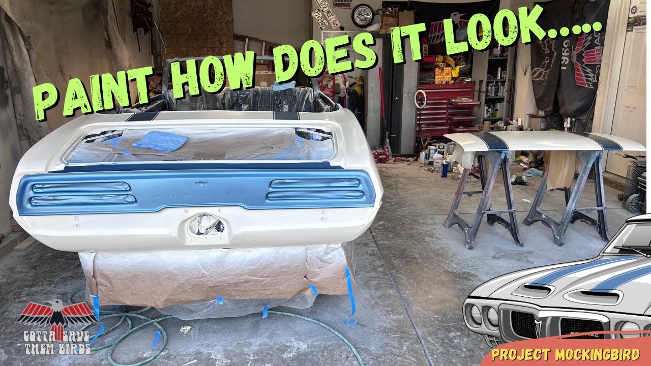 Garage paint job results, project mockingbird 1969 Firebird Trans Am