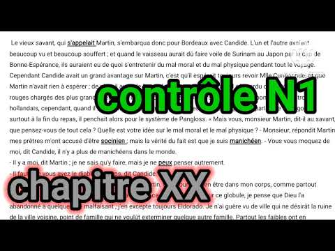 2bac + bac libre candide ou l' optimisme contrôle N2 chapitre XX تصحيح نموذج الإمتحان