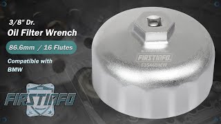 FIRSTINFO F3546BMW 3/8 Drive 86.6 mm 16 Flutes Oil Filter Wrench for BMW