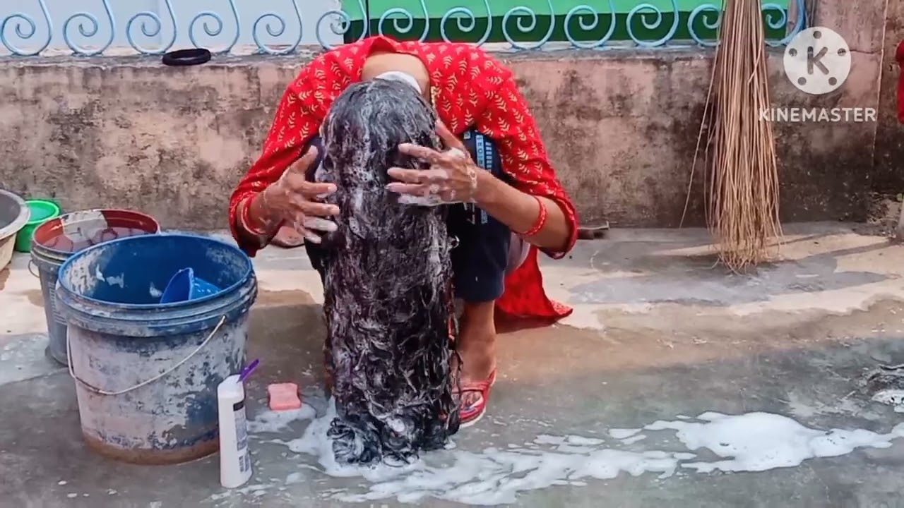 My long hair shampoo wash after long time Hair wash तबीयत खराब की वजह से किया बहुत दिन बाद हेयर वाश
