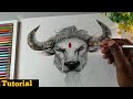 Lord Shiva drawing, Lord Shiva with Nandi drawing, Nandi face drawing 😍