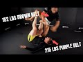 152 lbs Brown Belt vs 215 lbs Purple Belt