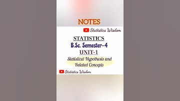 B.Sc. Semester-4| Unit-1NOTES | Full Video With Notes on Channel #bscstatistics #statisticsnotes