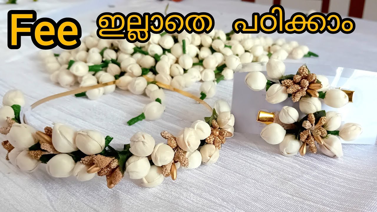 jasmine buds hair bow ചെയ്തു പഠിക്കാം