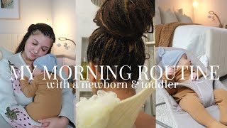 MY REALISTIC MORNING ROUTINE WITH A NEWBORN & TODDLER.