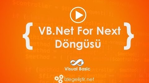 Visual Basic For Next Döngüsü