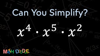[Bite-Size Guide] Simplify Expressions with Exponents "𝑥^4 • 𝑥^5 • 𝑥^2" | Algebra - Math Doodle Net Worth