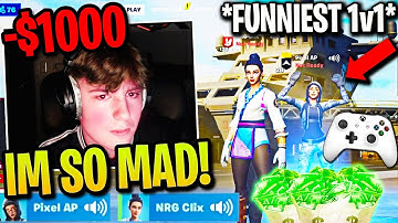Clix *RAGES* & EXTREMELY SALTY during 1v1 vs HILARIOUS Trash Talking CONTROLLER Player! (Fortnite)