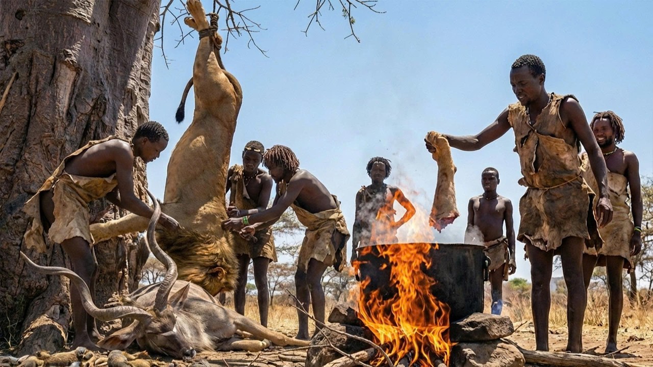 La Tribu Hadzabe Ancestral — Momentos Asombrosos de Caza y Supervivencia en África Salvaje