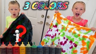 3 Colors Tie Dye Challenge with Huge Beach Towels!!!