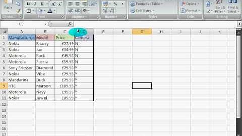How to hide and unhide columns.avi