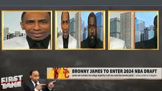 FIRST TAKE  Stephen A  is excited about the idea of LeBron and Bronny potentially playing together