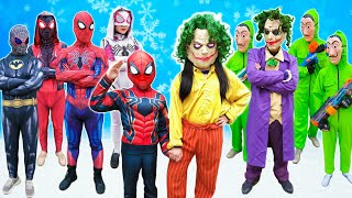 What If ALL COLOR SPIDER-MAN In 1 House? Hey KID SPIDER MAN \& Kid JOKER, Go To Special Trainning