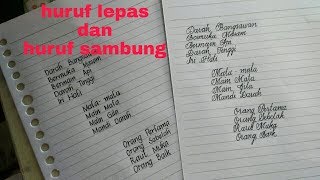 Membiasakan tangan menulis huruf lepas dan huruf sambung kata kiasan