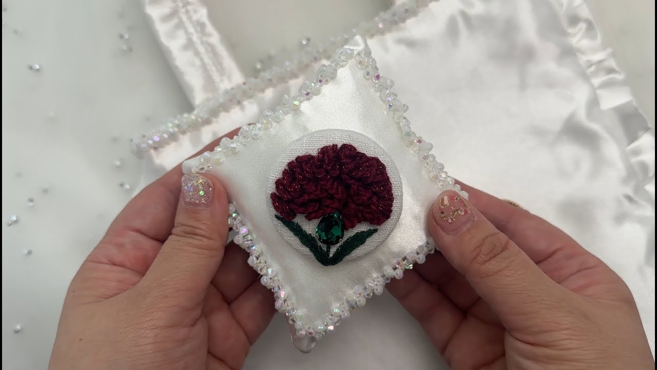 [프랑스자수]카네이션 브로치