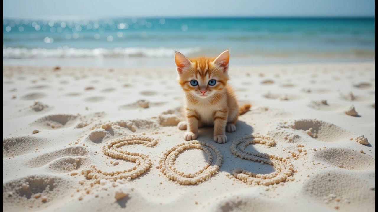 Котёнок, потерявшийся на необитаемом острове. 