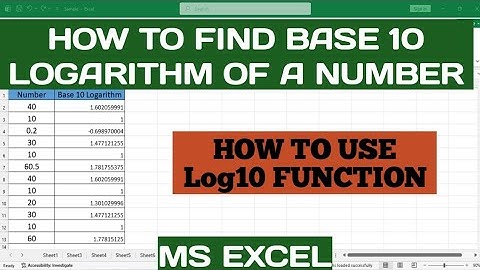 Cómo calcular el logaritmo en base 10 en Excel | Calcular el logaritmo en base 10 de cualquier nú...