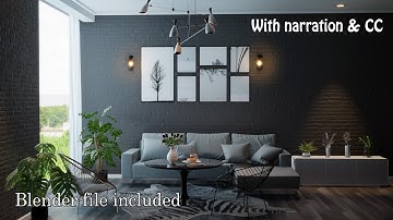 Blender 2.80 Tutorial : Eevee Interior #2 Black Living Room