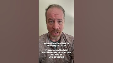 Networking Field Day 34 Presentation Update for Aviz Networks #Shorts #NFD34 #Networking