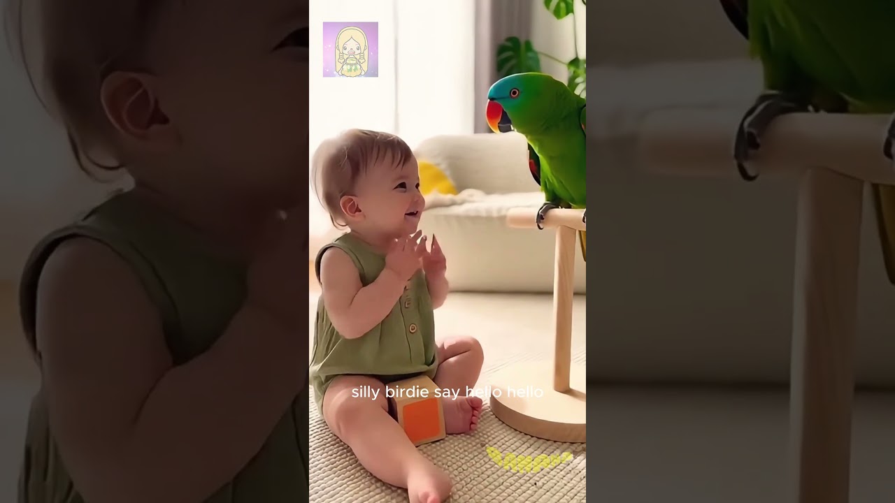 Кто больше запутался? Малыш или говорящий попугай? 😂