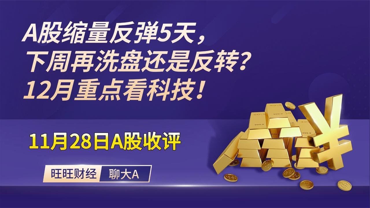 收评,A股缩量反弹5天,下周再洗盘还是反转?12月重点看科技! - YouTube