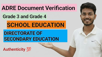 SCHOOL EDUCATION// ADRE 2.0 Documents Verification // DIRECTORATE OF SECONDARY EDUCATION //Official 