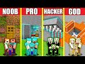 Minecraft Battle: SECRET HOUSE BUILD CHALLENGE - NOOB vs PRO vs HACKER vs GOD / Animation ENTRANCE