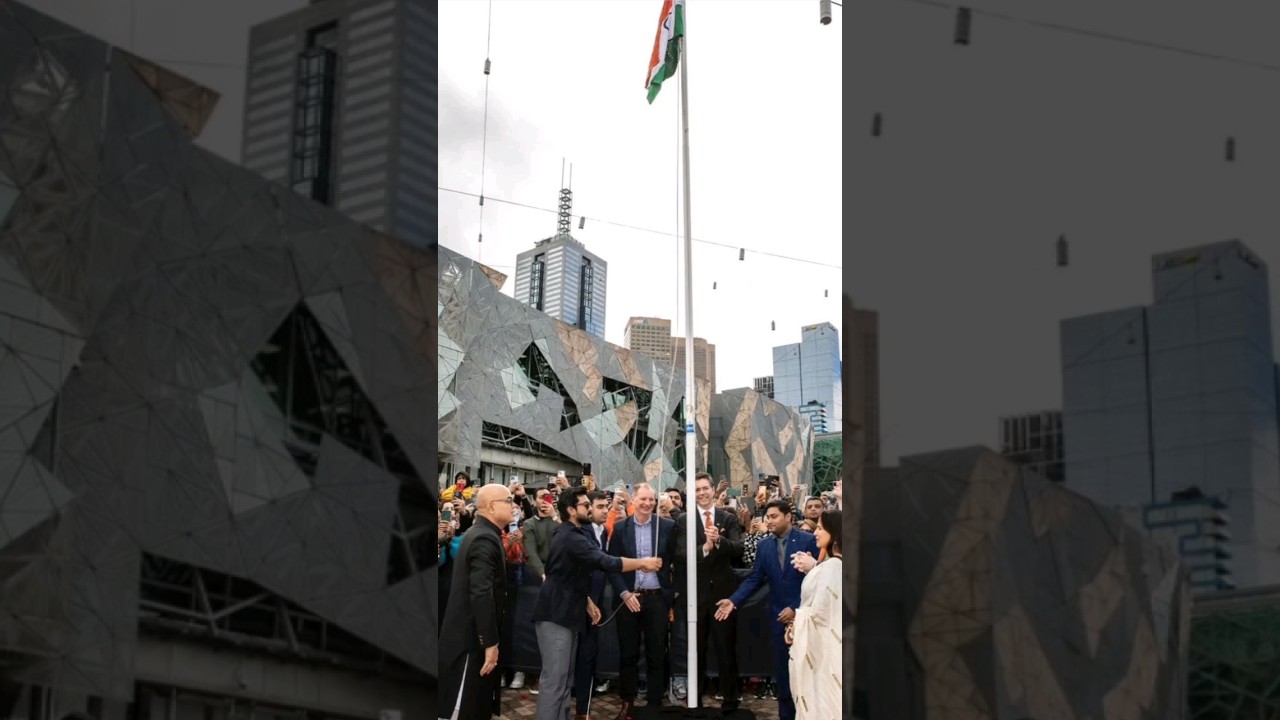 Hoisting the Indian National Flag at Melbourne (City in Australia) 