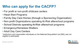 CACFP Orientation Jan 2022