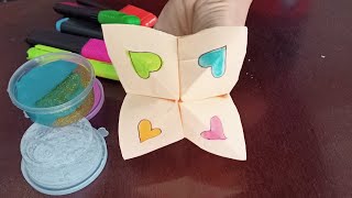 How To Make a Paper Fortune Teller - EASY Origami صنع لعبة مسلية  من الورق 🎉😍🎊|| اصنعها بنفسك