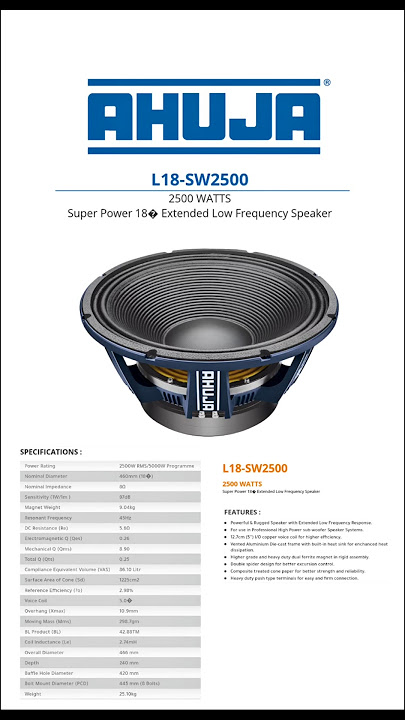Ahuja L18-SW2500 | 2500 Watts Super Power Subwoofer | Bass King Speaker Test 🔥