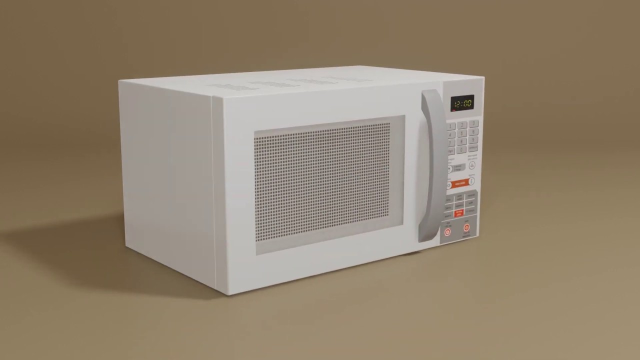 White 3D Microwave - Game Asset