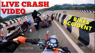 7 Bikes Crash Together LIVE Accident on Ride | Group Ride Gone Wrong 😢😲