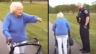 Police officer Spots Elderly Woman Using Walker On Busy Highway And This Happens!