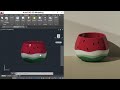 AutoCAD 3D Modeling | Succulent and Cactus Pot &quot;Watermelon&quot; Design