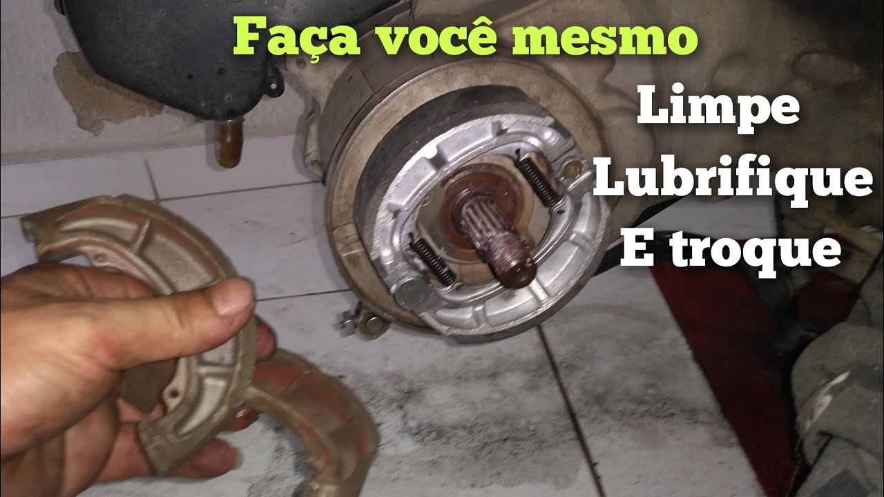 como trocar, limpar e lubrificar, sapata de freio da Burgman 125, faça você mesmo.