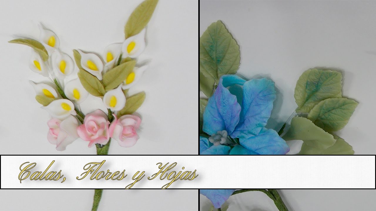Calas + Flores + Hojas en Porcelana Fria - DIY - elarcademeyde
