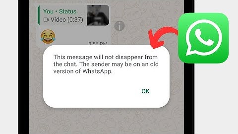 SOLVE: This Message Will Not Disappear From The Chat The Sender May Be On An Old Version Of WhatsApp