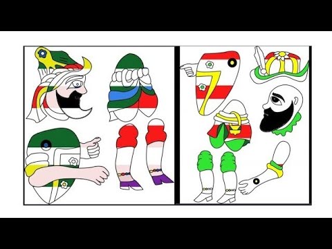 Hacivat Karagöz çizimi | boyama videoları | kukla yapımı - YouTube