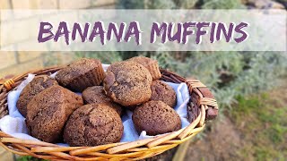Banana Carob Muffin Recipe │ Plant based │ Sugar free │ Baking powder free | Easy recipe