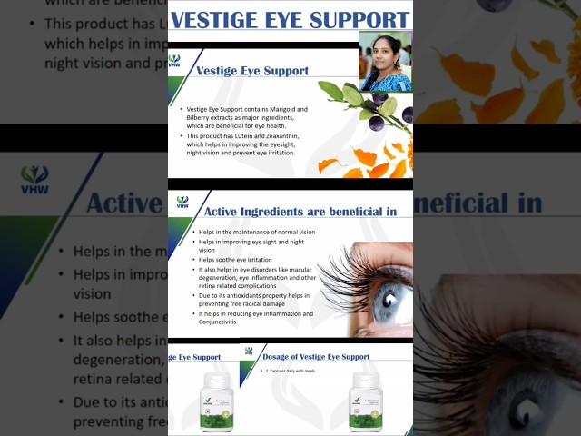 VESTIGE EYE SUPPORT benefits Telugu and English//VESTIGE//