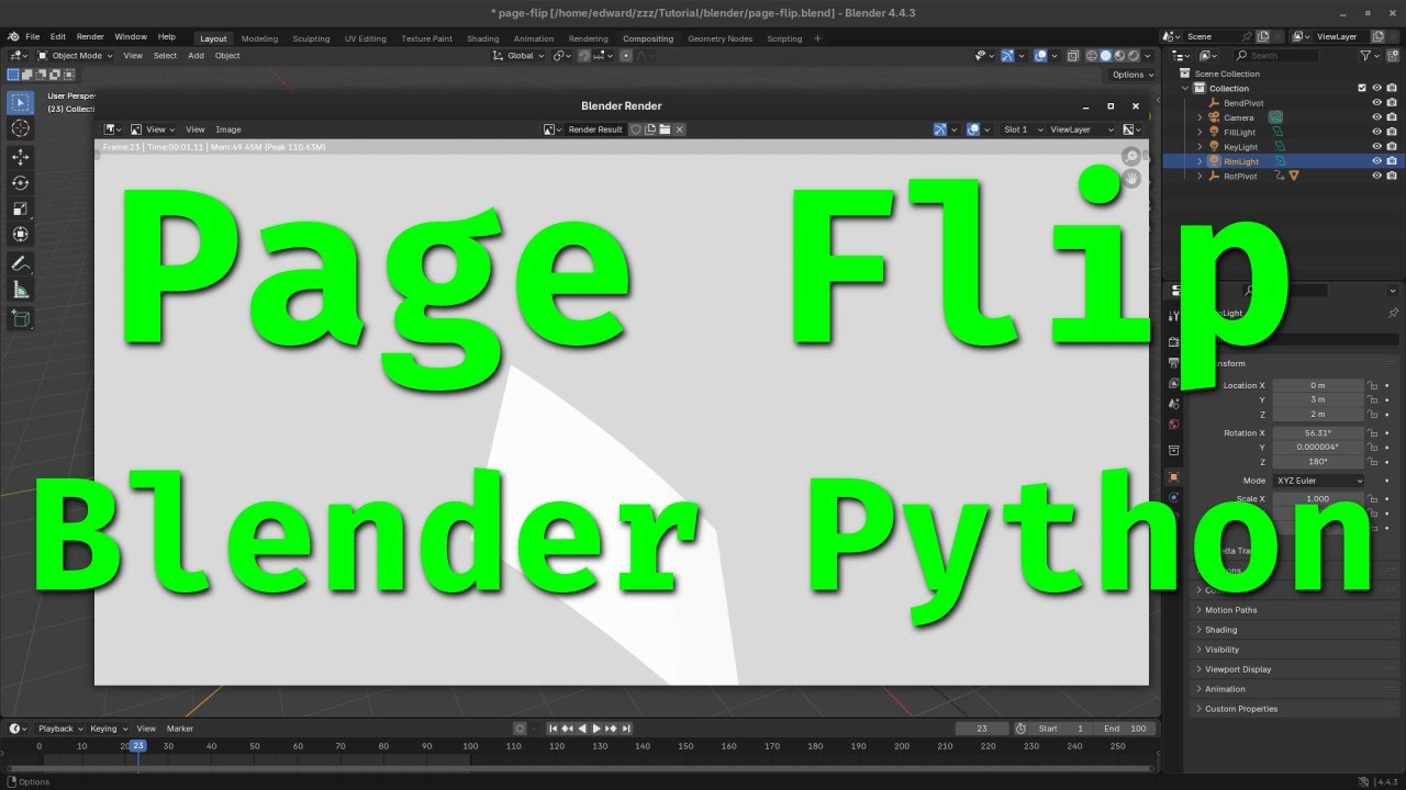 Page Flip Animation in Blender Using Python - YouTube