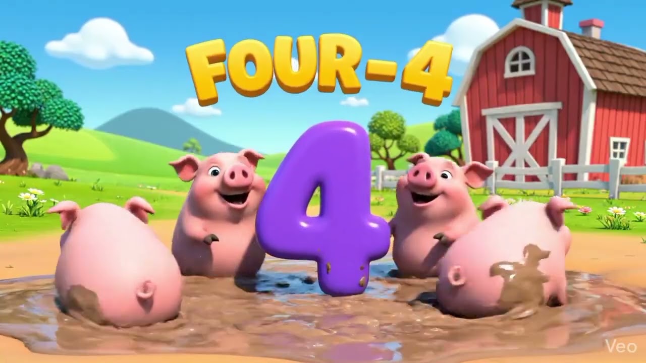 Cute Animals Learn 123 🐮🔢 | Fun Counting Song for Toddlers | Farm Nursery Rhyme