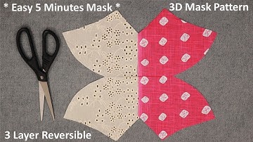New Style Fabric Face Mask Sewing Tutorial | 5 Minutes Very Easy 3D Reversible DIY Face Mask Cloth