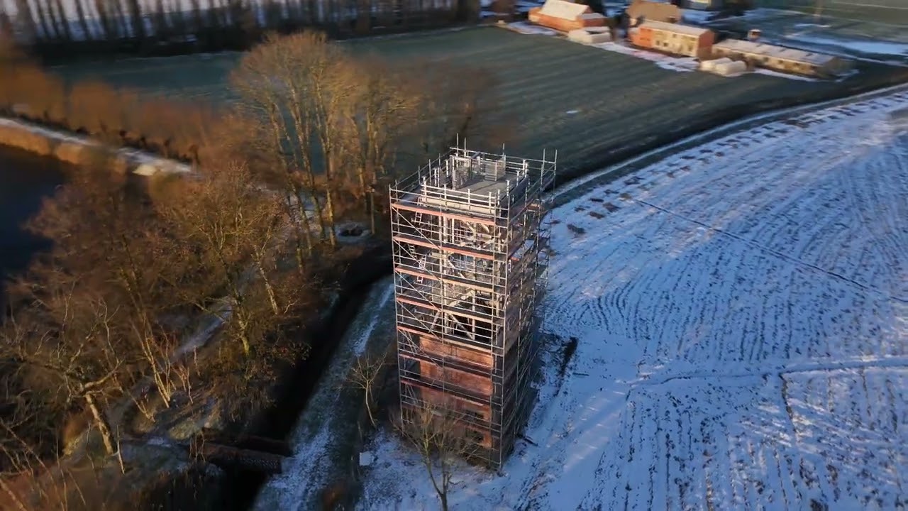 Eernegem Belgium 4k drone stock footage winter