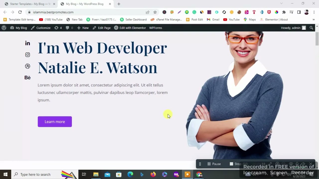 How to make a portfolio wordpress website with elementor free 2023