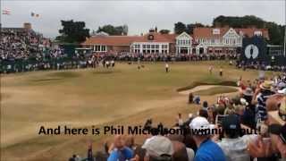 The Open Championship 2013 at Muirfield: Phil Mickelson winning putt.