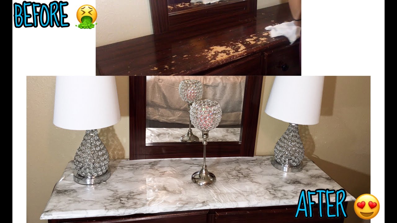 DIY marble dresser under 10 transforming old furniture YouTube